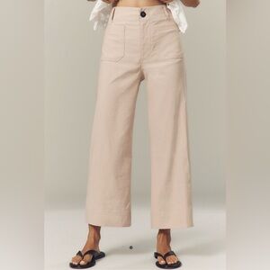 Maeve colette Beige Wide-Leg Pants